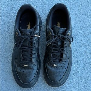 Nike Air Force 1 Men's Black Gum with Gold Features Sneakers